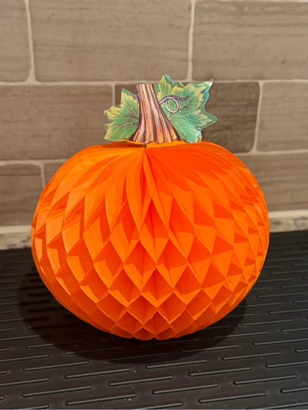 Set of 2 Amscan Orange Honeycomb Paper Pumpkin Halloween Fall Centerpieces